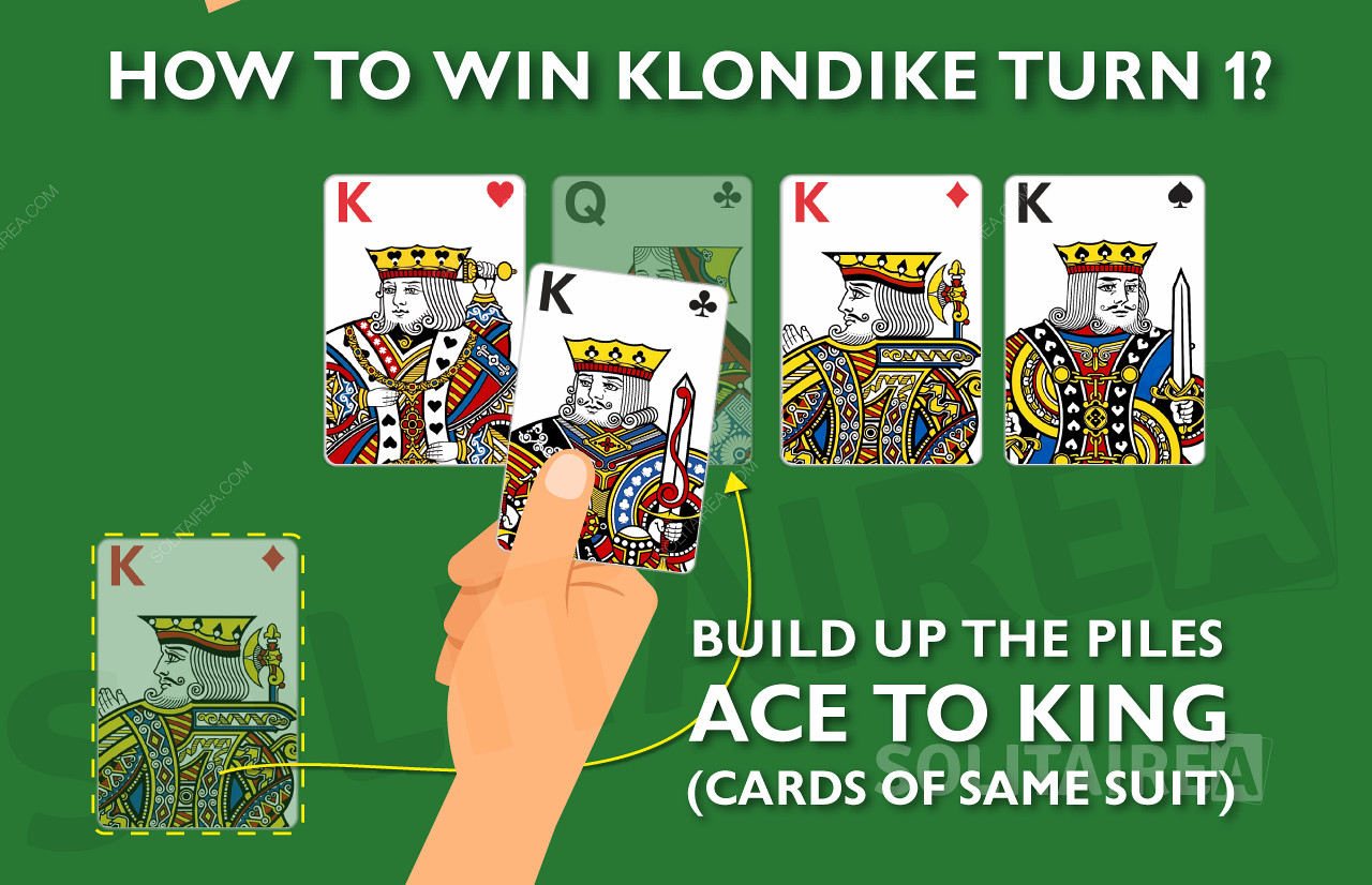 كيفية التغلب والفوز بلعبة Klondike Solitaire Turn 1